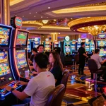 Engaging and colorful slot machine gameplay experience at sin88. com casino in vibrant Las Vegas setting.