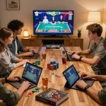 Players strategically engaging with MM99 COM at home, betting on live dealer casino games.