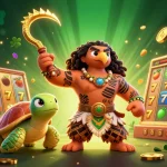 Engaging illustration of a thrilling online casino scene with jackpot reels, golden coins, and vibrant gaming elements.