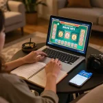 Play Mahjong Ways on Tempo123 for thrilling online slot action in a cozy home setting.