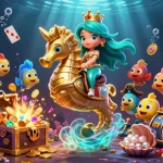 Experience exciting gameplay with net88z's vibrant casino-themed illustration featuring mermaids and treasures.