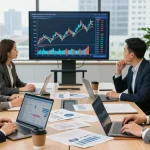 Professional financial consulting session at https://aisa.org.uk with team analyzing investment trends and strategies