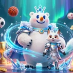lu88z showcases a 3D cartoon ice king and snow fox amid vibrant sports betting action.